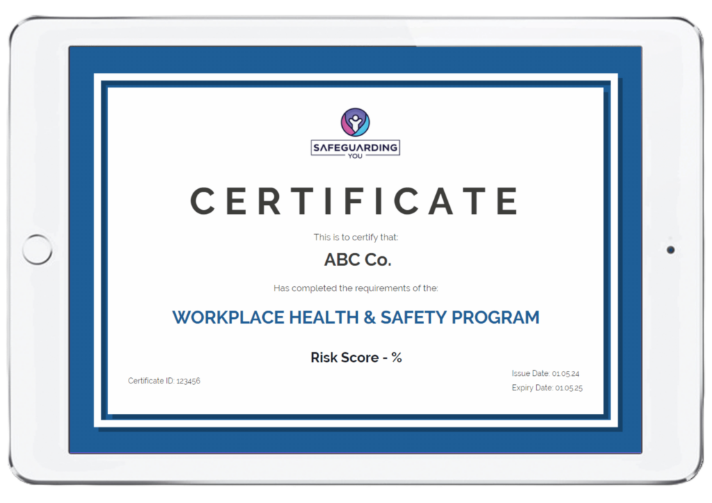 Certificate Workplace Health and Safety Program